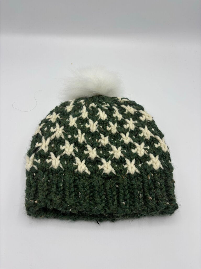 Hat Green & White Diamond