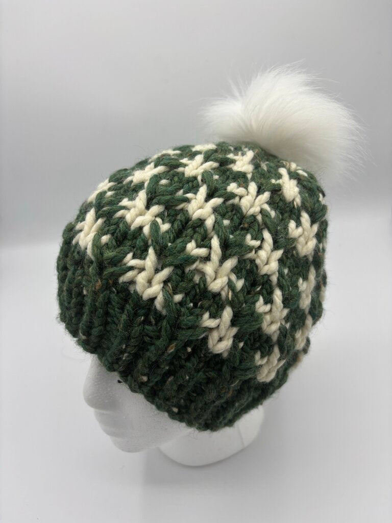 Hat Green & White Diamond