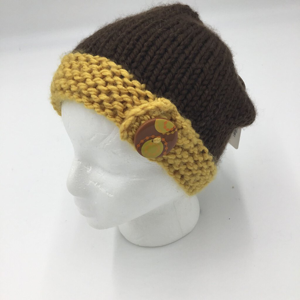 Gold & Maroon Button Hat