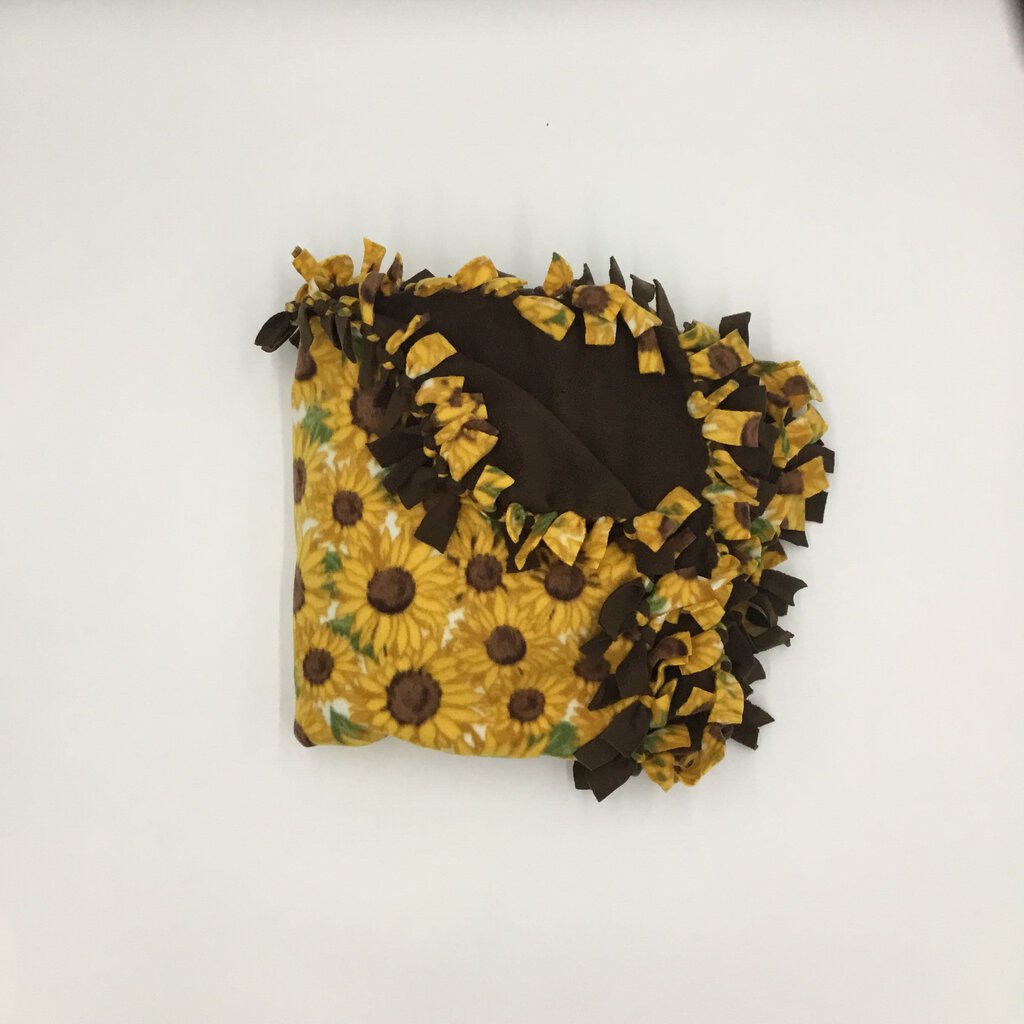 Sunflower w/Brown Fleece Blanket