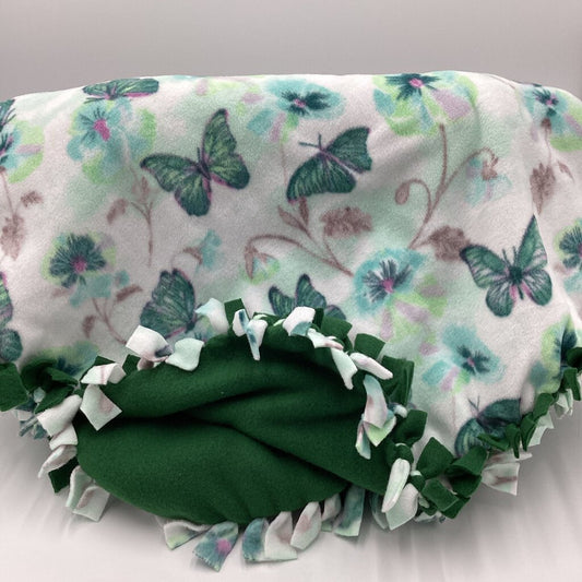 Fleece blanket Green Butterfly w/ green blanket