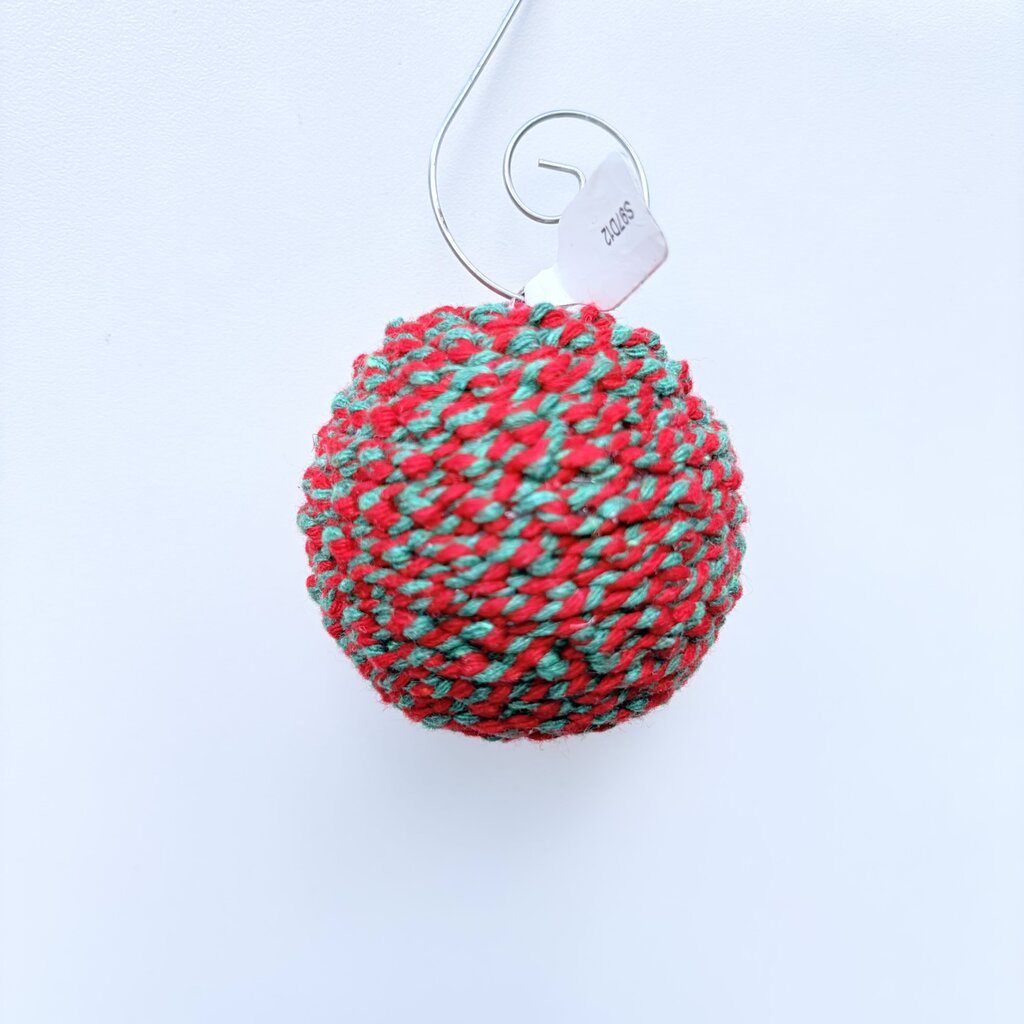 Christmas ornament red and green twine mini