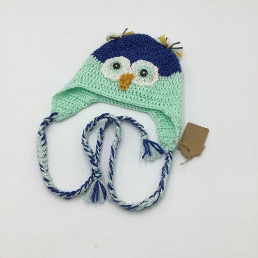 Crocheted child owl hat