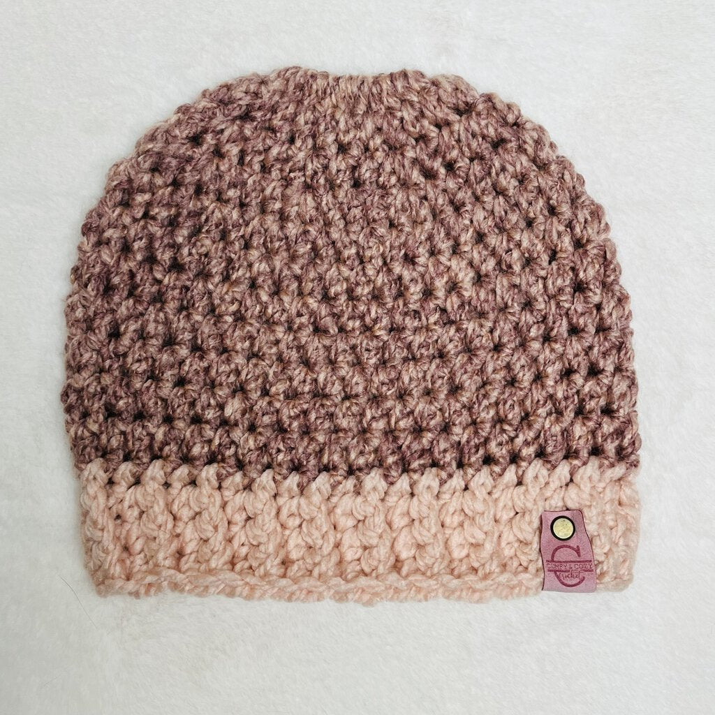 Messy Bun Hat - Blush Heather