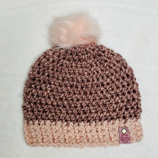 Pom Pom Hat - Blush Heather