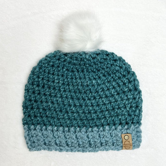 Pom Pom Hat - Teal Heather