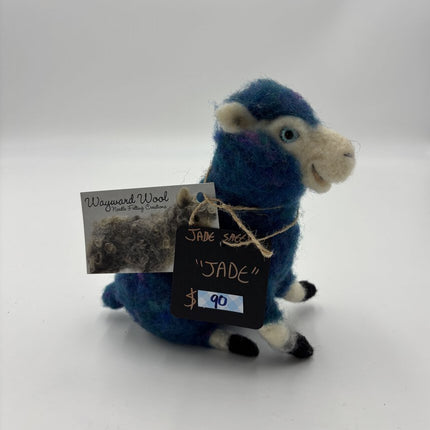 NEEDLE FELTED TEAL SHEEP "JADE"