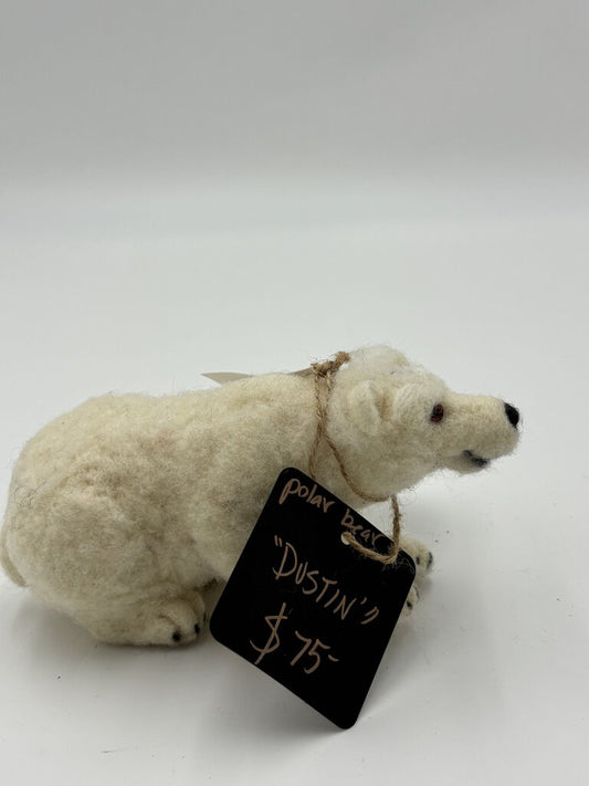 NEEDLE FELTED POLAR BEAR SMALL "DUSTIN"