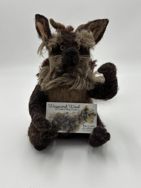 NEEDLE FELTED BROWN MONSTER