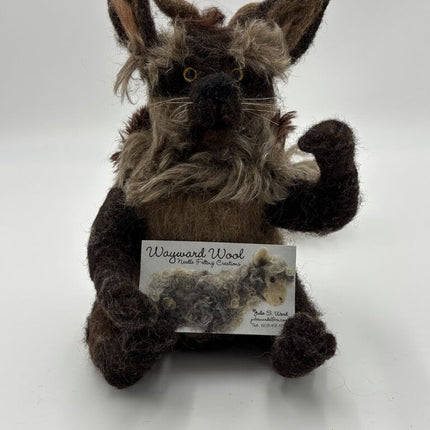 NEEDLE FELTED BROWN MONSTER