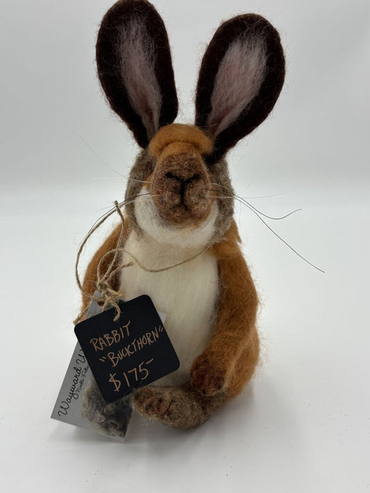 NEEDLE FELTED XL BUNNY "BUCKTHORN"