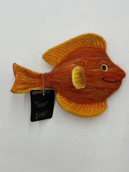 NEEDLE FELTED ORANGE FISH CELIA