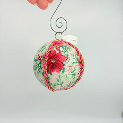 pink poinsettia Christmas Ornament - view 2