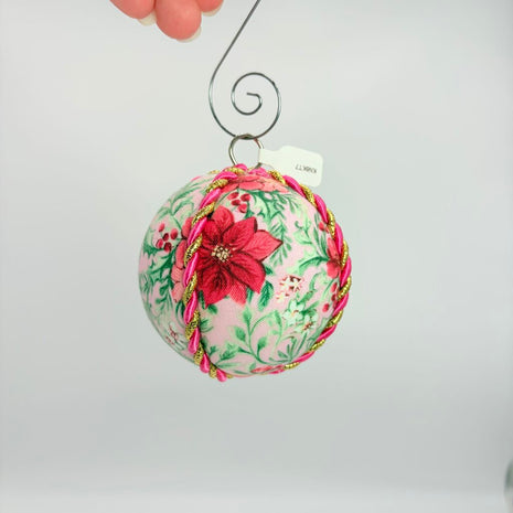 pink poinsettia Christmas Ornament