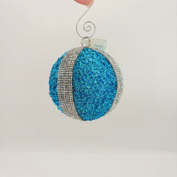 Teal sparkle Christmas Ornament - view 2