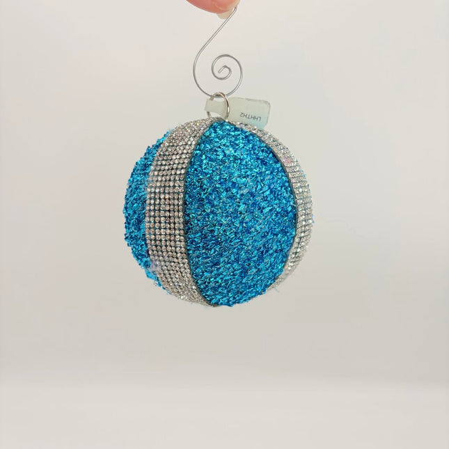Teal sparkle Christmas Ornament