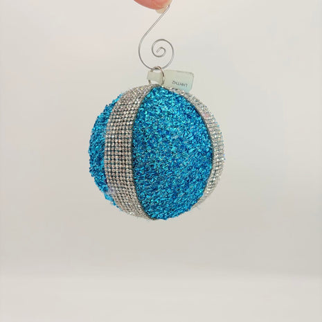 Teal sparkle Christmas Ornament
