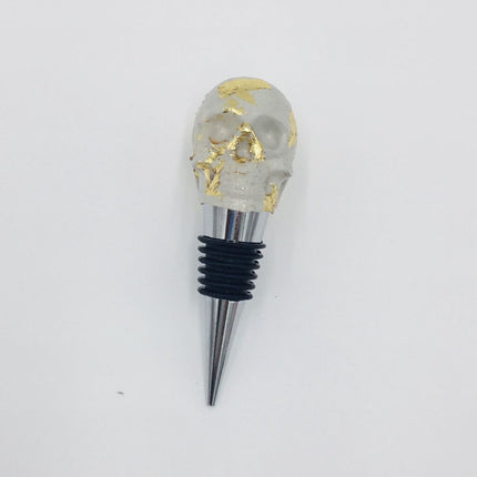 Skull Wine Stopper w/ Gold Foil