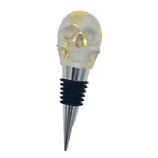 Skull Wine Stopper w/ Gold Foil