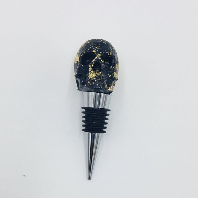 Skull Wine Stopper w/ Gold Foil