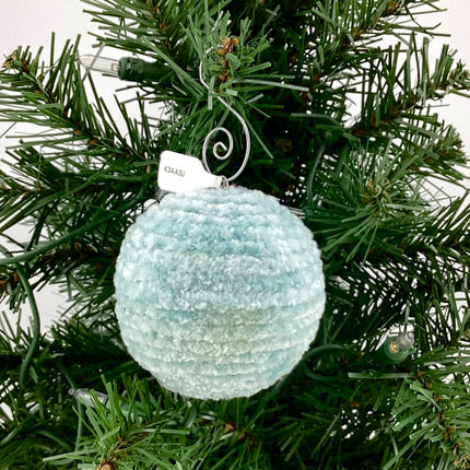Shatterproof christmas ornament crocheted mint