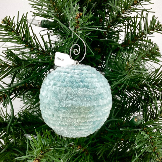 Shatterproof christmas ornament crocheted mint