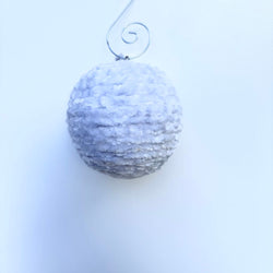 Shatterproof christmas ornament crocheted blue grey - view 2