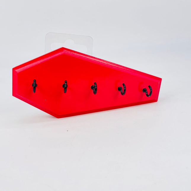 5 inch coffin jewelry holder ( reddish-pink)