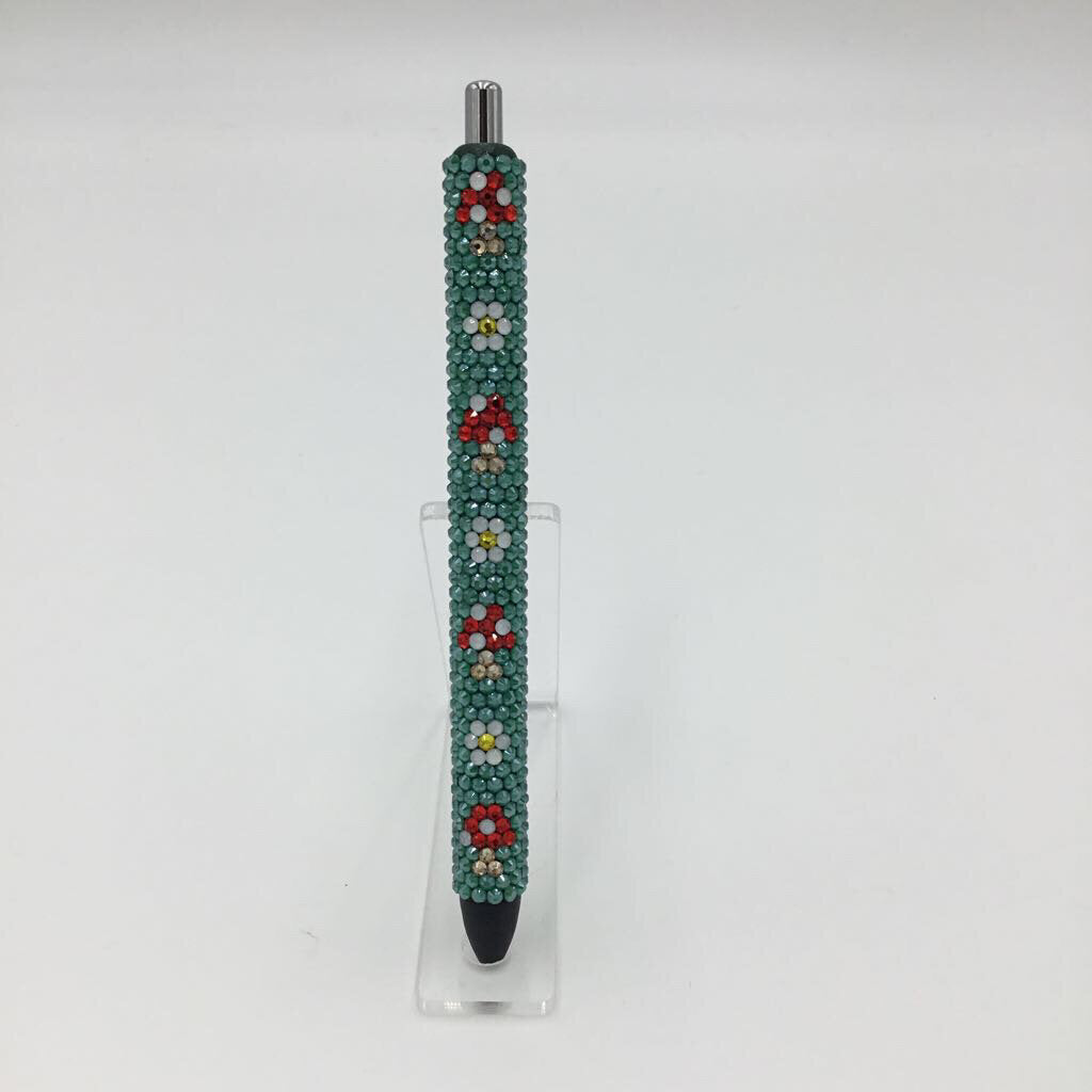 Mushroom & Daisy Full Rhinestone Pen