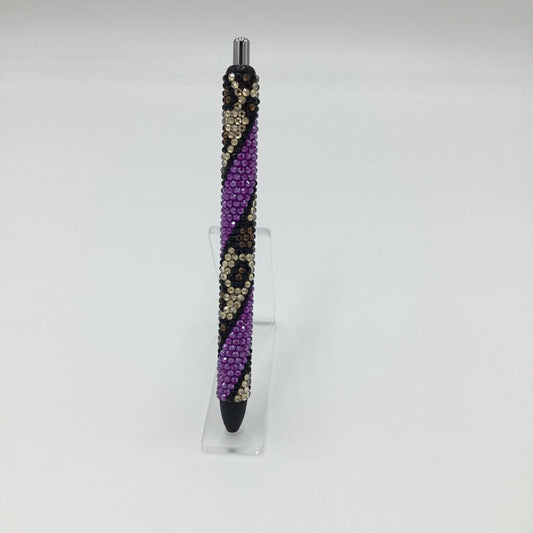 Grape Leopard Swirl Full Rhinestone Pen