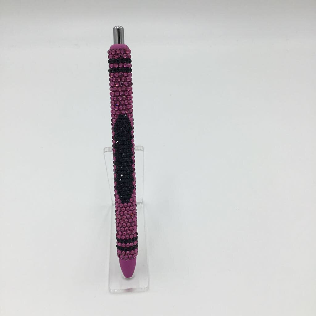 Fuschia Crayon Full Rhinestone Pen