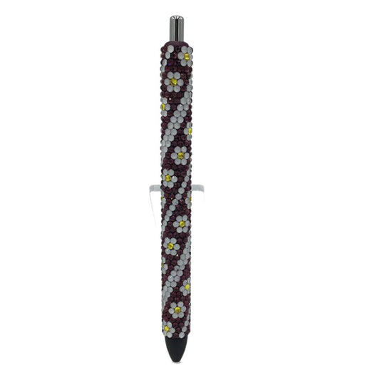 Amethyst Daisy Swirl Full Rhinestone Pen