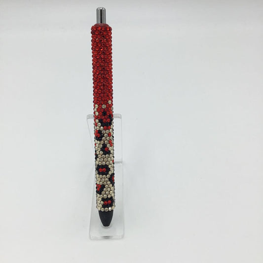 Red Leopard Ombre Full Rhinestone Pen