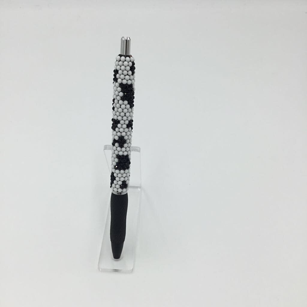 Cow Print Grip Rhinestone Pen