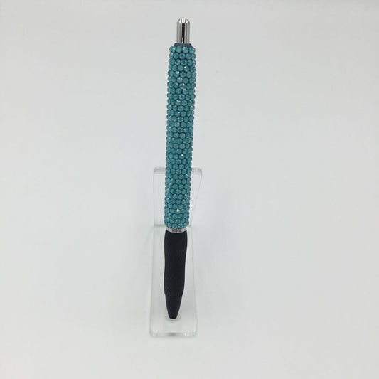 Mocha Teal Grip Rhinestone Pen