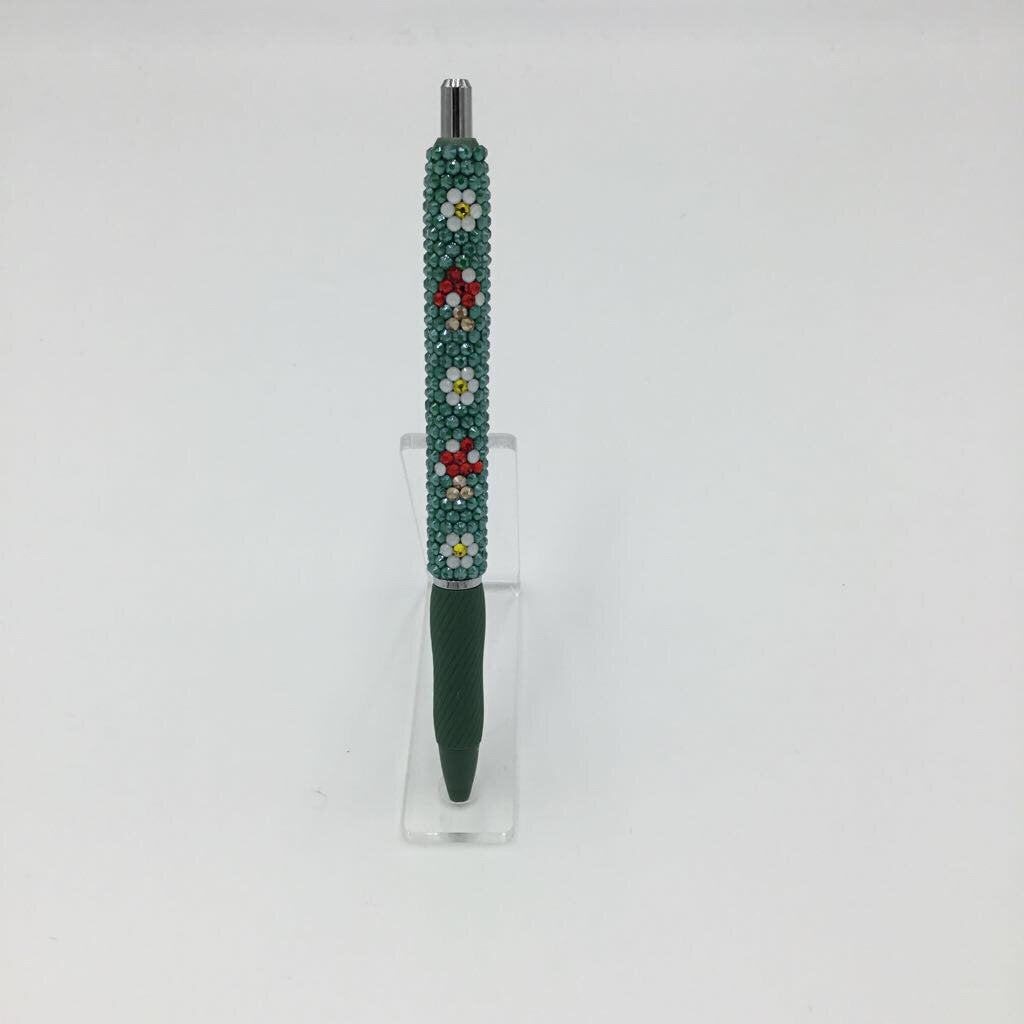 Mushroom & Daisy Grip Rhinestone Pen