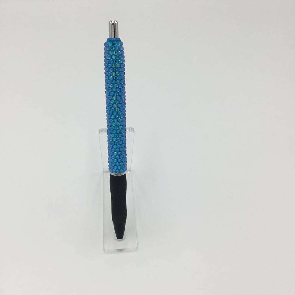 Luminous Aqua Grip Rhinestone Pen