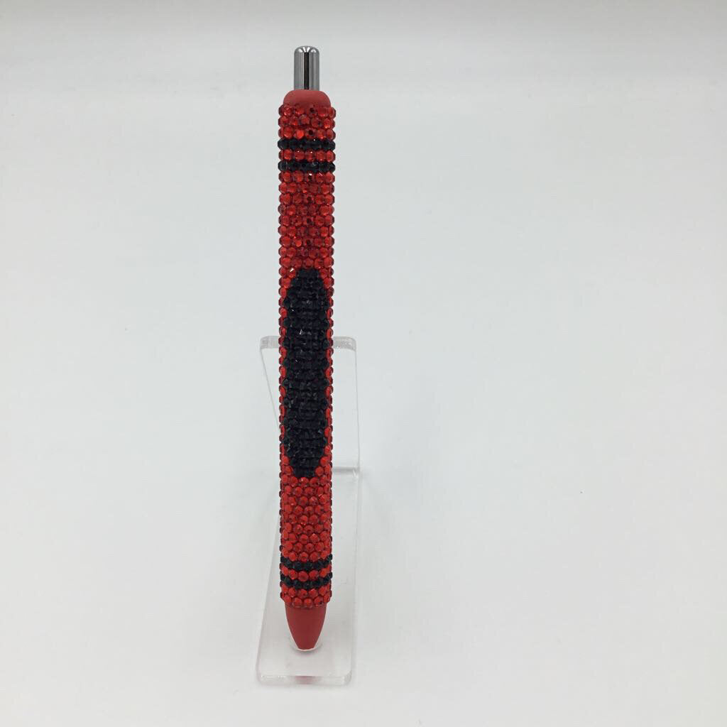 Red Crayon Full Rhinestone Pen