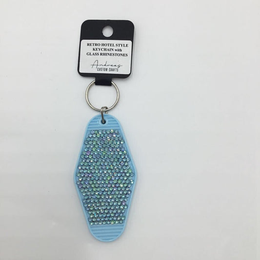 Dreamy Blue Rhinestone Retro Keychain