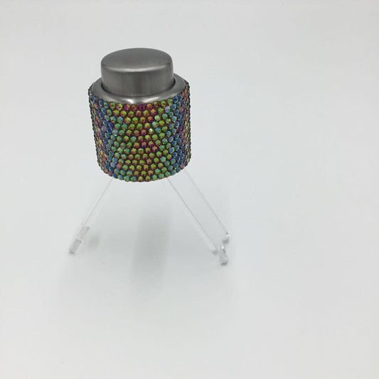 Rainbow Rhinestones Stainless Steel Wine Stopper