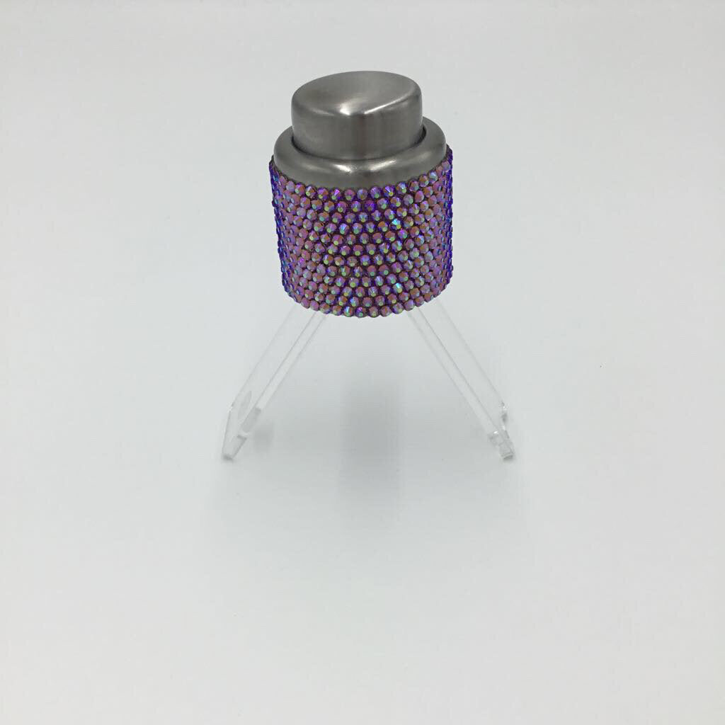 Light Purple AB Rhinestoned Stainless Steel Wine Stopper