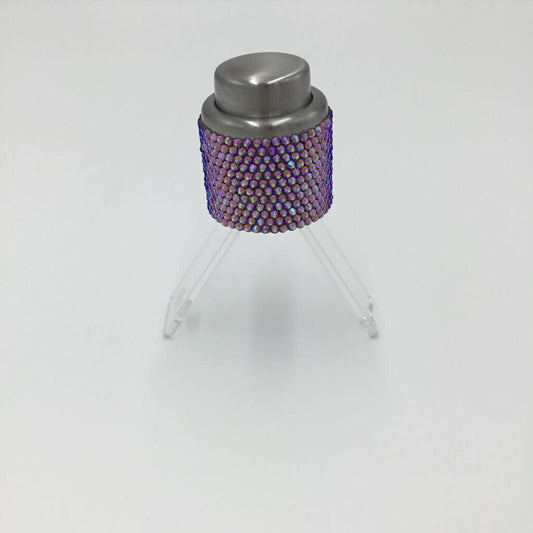 Light Purple AB Rhinestoned Stainless Steel Wine Stopper