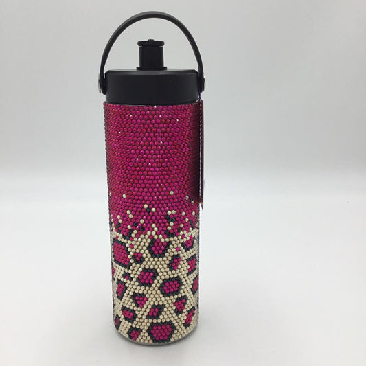 Peach Blossom Leopard Print Ombre Rhinestone 24oz Hydrosport Tumbler