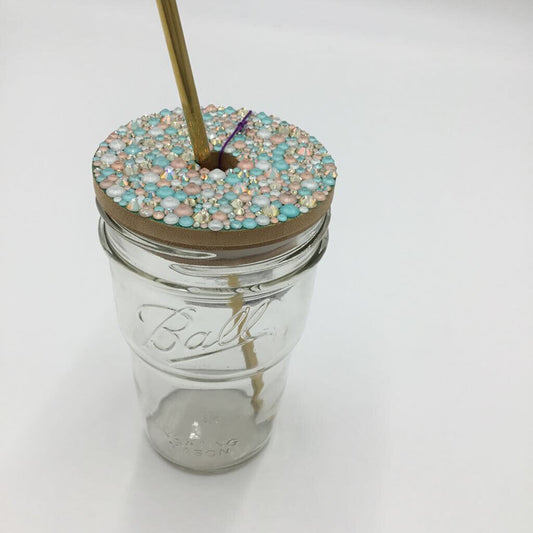 Buck Wild Rhinestone 16oz Mason Jar Tumbler Wide Mouth