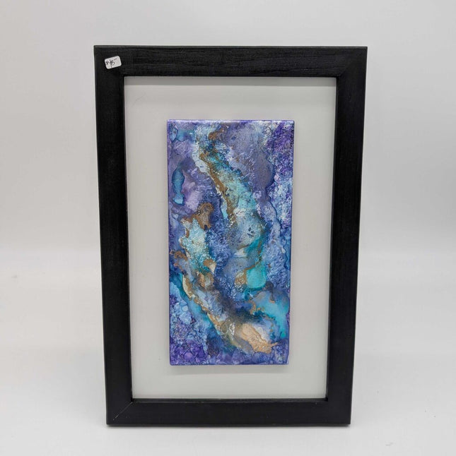 4X8 Abstract Purple/Teal w/Brass Tile