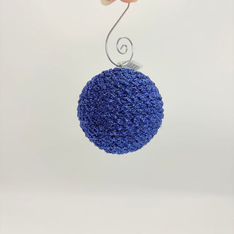 mini ornament crocheted dark blue sparkle