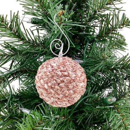 mini ornament crocheted maroon and cream