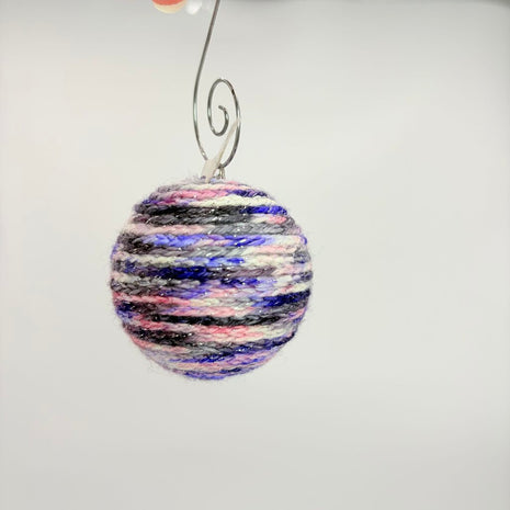 mini ornament crocheted purple sparkle galaxy