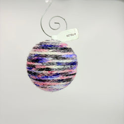 mini ornament crocheted purple sparkle galaxy - view 2