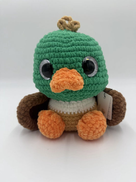 Crocheted mallard duck